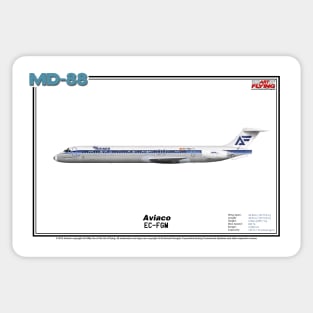 McDonnell Douglas MD-88 - Aviaco (Art Print) Sticker